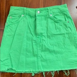 Topshop Green Denim skirt